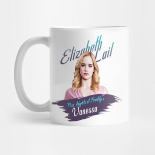 five nights at freddy's movie 2023 Elizabeth Lail as Vanessa graphic design Mug